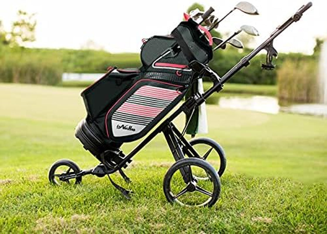 Cart Golf Bag 14 Way Divider Golf Push Cart Bag for Men Cart Bags with Cooler, Backpack Strap and Dust Cover, Portable Golf Carry Bag for Men & Women
