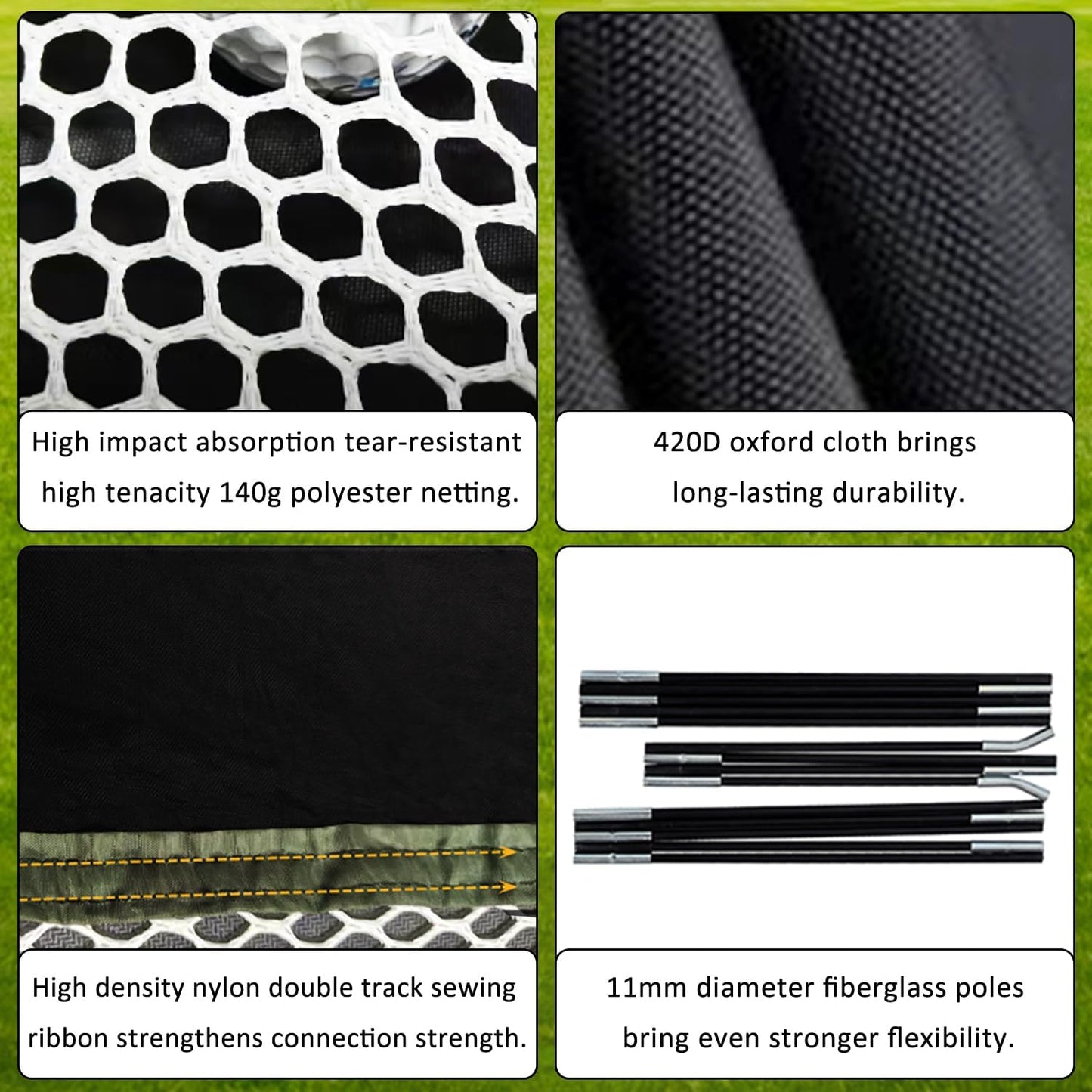 Golf Hitting Practice Nets for Backyard Driving Heavy Duty Men Real Indoor Golf Balls Hitting Pitching Driving Nets for Indoor Outdoor Garage Use Golfing Swing Training Impact Cages with Frame and Net