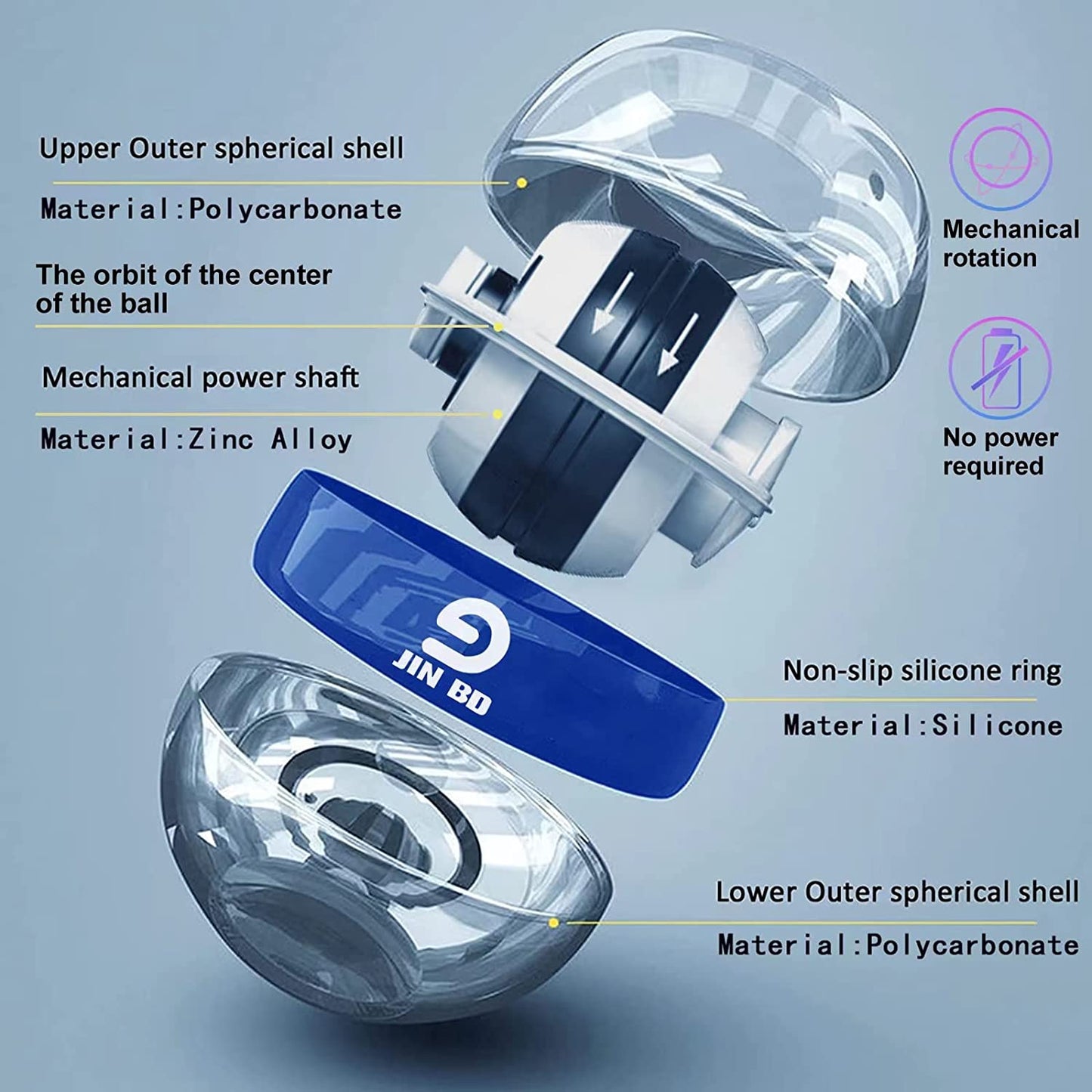 Wrist Trainer Ball Auto-Start Gyroscopic Forearm Exerciser Gyro Ball for Strengthen Arms, Fingers, Bones and Muscles
