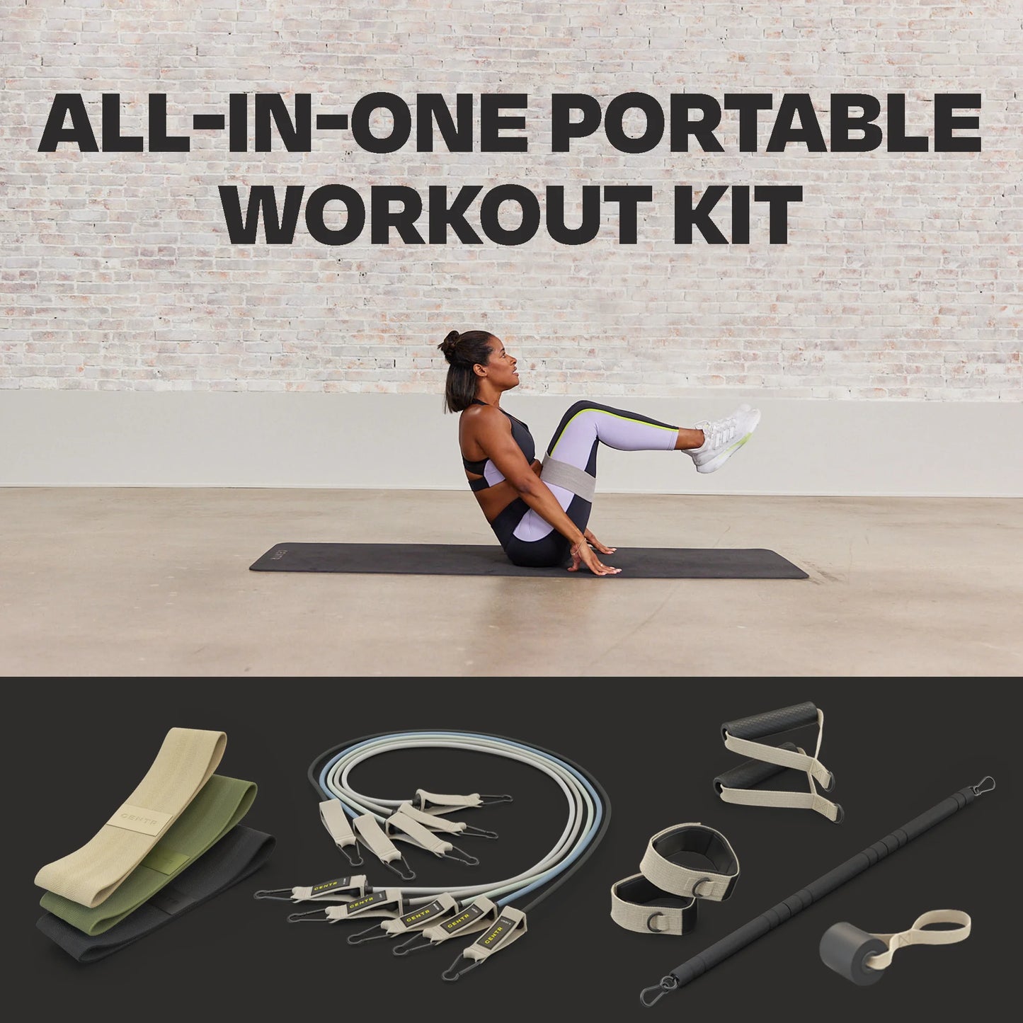 by Chris Hemsworth Home Workout Kit, Resistance Bands and Attachments, 14 Piece Set + 3-Month Membership