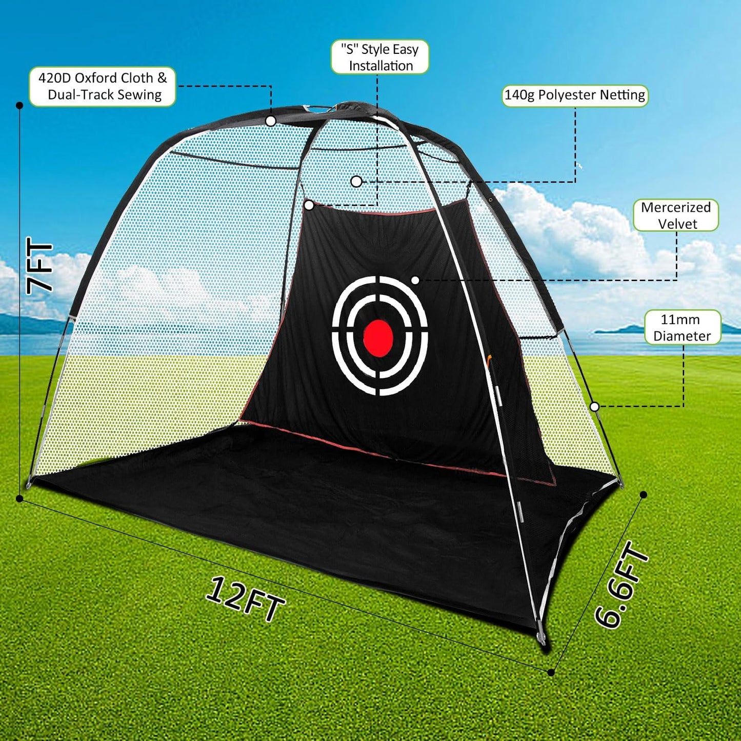 Golf Hitting Practice Nets for Backyard Driving Heavy Duty Men Real Indoor Golf Balls Hitting Pitching Driving Nets for Indoor Outdoor Garage Use Golfing Swing Training Impact Cages with Frame and Net