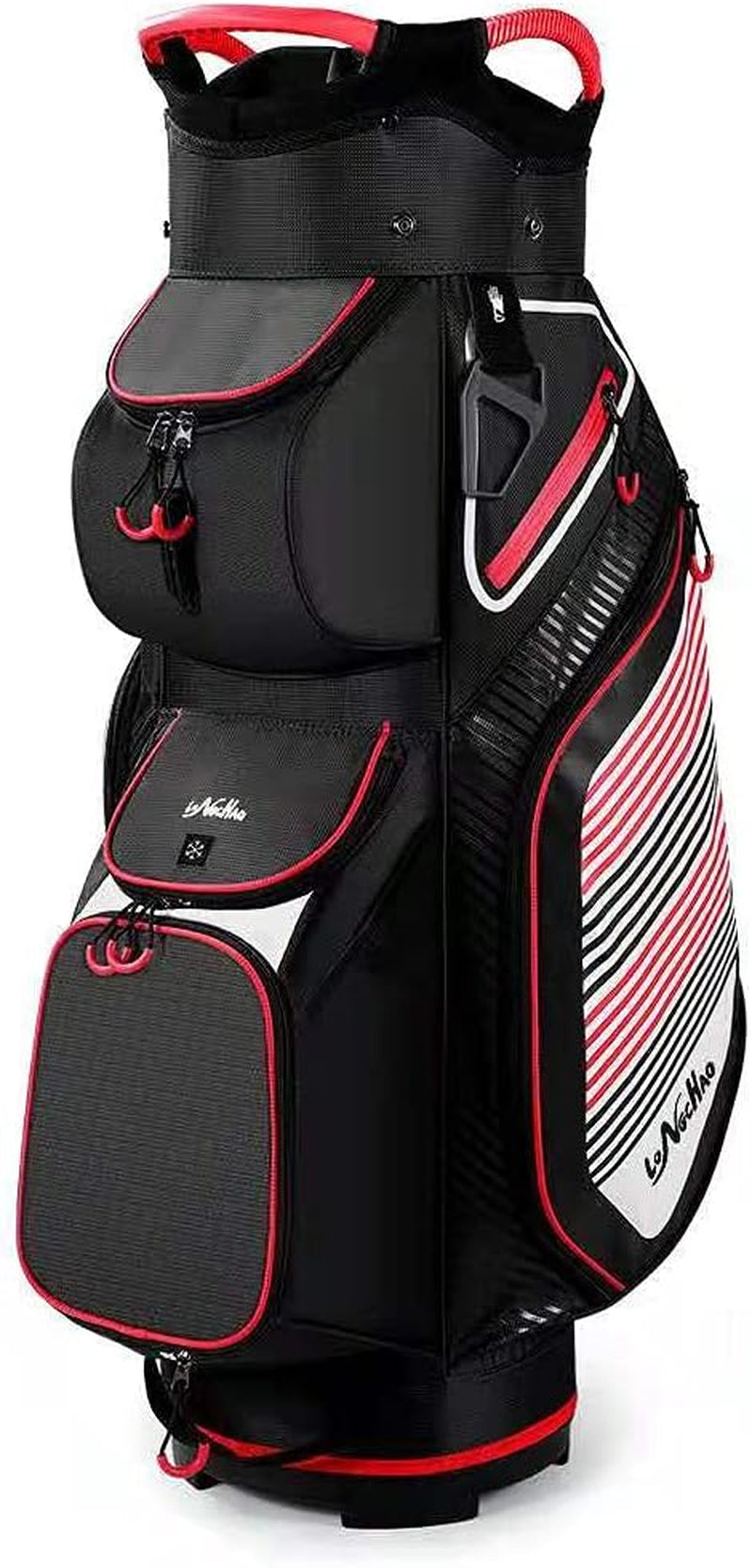 Cart Golf Bag 14 Way Divider Golf Push Cart Bag for Men Cart Bags with Cooler, Backpack Strap and Dust Cover, Portable Golf Carry Bag for Men & Women