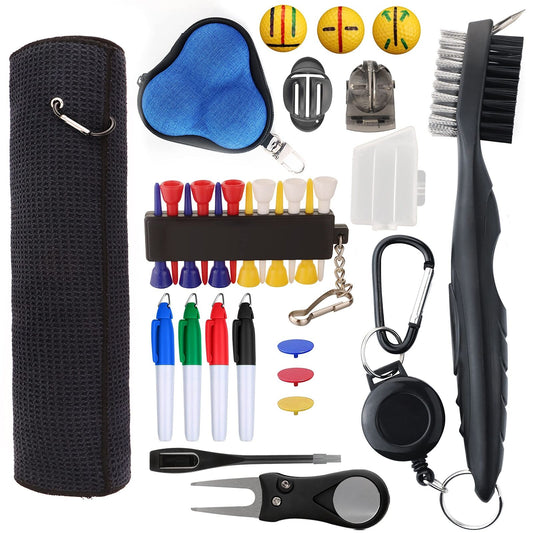 Golf Essentials Kit, 29 in 1 Golf Club Cleaning Kit - Golf Towel, Golf Club B...